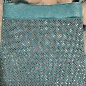 Source Unknown Teal Studded Shoulder Bag